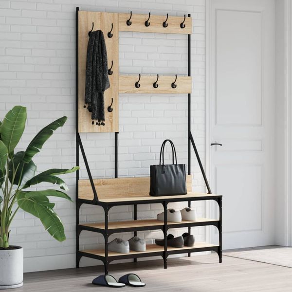 vidaXL Vešiak na šaty s botníkom dub sonoma 100x40x184 cm