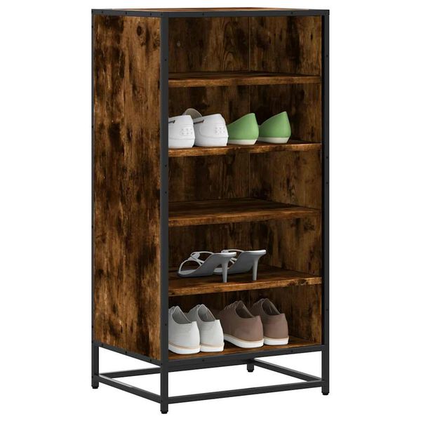 vidaXL Regál na topánky dymový dub 48x38x97,5 cm spracované drevo