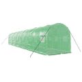 vidaXL Fóliovník s oceľovým rámom zelený 24 m² 12x2x2 m