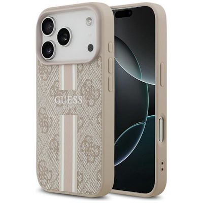 Puzdro Guess 4G Printed Stripes MagSafe pre iPhone 17 Pro ružové