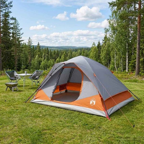 vidaXL Okamžitý stan so strechou Šedá a oranžová 305 x 215 x 140 cm