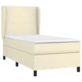 vidaXL Boxspring posteľ s matracom krémová 100x200 cm umelá koža