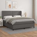 vidaXL Boxspring posteľ s matracom sivá 160x200 cm umelá koža