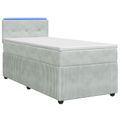 vidaXL Posteľ boxspring s matracom Svetlosivá 90 x 190 cm Zamat