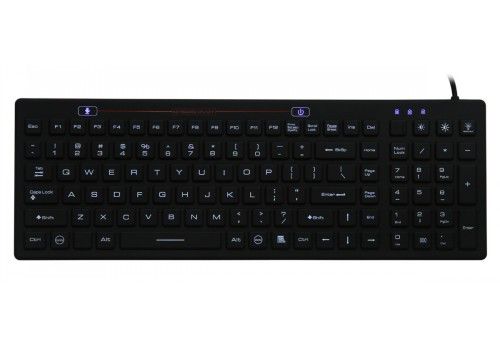SK312BL – Priemyselná silikónová antibakteriálna klávesnica podsvietená, CZ, USB, IP68