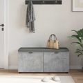 vidaXL Predsieňová lavica s vankúšom Betónovo Sivá 100 x 38 x 46 cm