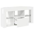 vidaXL Rohový LED TV kabinet 100 x 40 x 50 cm Vysoko lesklá biela