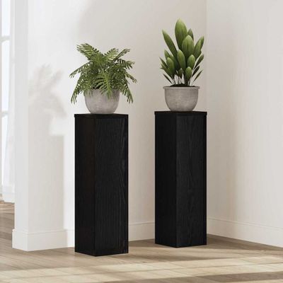 vidaXL Stojan na rastliny 2 pcs Čierny dub 17 x 17 x 60 cm