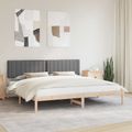 vidaXL Rám postele s čalúneným čelom Tmavo šedá 200 x 200 cm