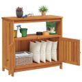 vidaXL Záhradný konzolový stolík 80x35x75 cm akáciové masívne drevo