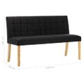 vidaXL Lavička 140 cm, čierna, zamat