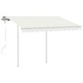 vidaXL Súprava markízových stĺpikov biela 300x245 cm železo