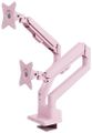 AROZZI ALZARE NEO DUO Pink/ stolní držák pro 2 monitory/ plynový píst/ kovový/ růžový Držák, VESA, stolní, pro 2 monitory, náklon -90°, otácení 180°, rotace 360°, nosnost 18kg (9kg/monitor), ružový