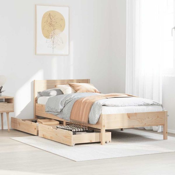 vidaXL Posteľ bez matraca 75x190 cm masívna borovica