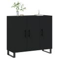 vidaXL Komoda čierna 90x34x80 cm kompozitné drevo