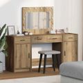 vidaXL Toaletný stolík 3 ks Hnedá 78,5 x 41 x 135 cm Kompozitné drevo