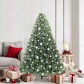 vidaXL Umelý vianočný stromček s 300 LED-i Zelená 180 cm PE a PVC