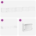 vidaXL Brána pre psa s dvere sklad. 10pan. biela 800cm topoľové drevo