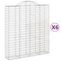 vidaXL Oblúkový gabionový kôš 6 ks 200x50x220/240cm pozinkované železo