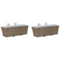 vidaXL Zábradlie 2 ks Sivá 50 x 17 x 17 cm Kov