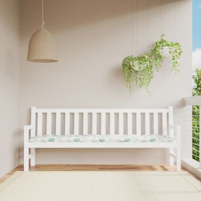 vidaXL Podložka na záhradnú lavičku vzor listov 200x50x7 cm látka