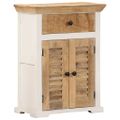 vidaXL Komoda bielo-hnedá 55x30x73 cm masívne surové mango