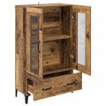 vidaXL Highboard so zásuvkou Staré drevo 70 x 31 x 115 cm