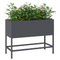 vidaXL Zvýšený záhradný kvetináč Antracit 60 x 26 x 45 cm Oceľ