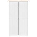 vidaXL Šatník BODO biely a hnedý 99x53,5x173 cm masívna borovica