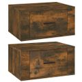 vidaXL Nástenné nočné stolíky 2 ks dymový dub 50x36x25 cm