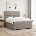 vidaXL Posteľ boxspring s matracom Sivohnedá 140 x 200 cm Látka