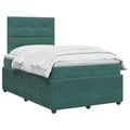 vidaXL Posteľ boxspring s matracom Tmavozelená 120 x 200 cm Zamat