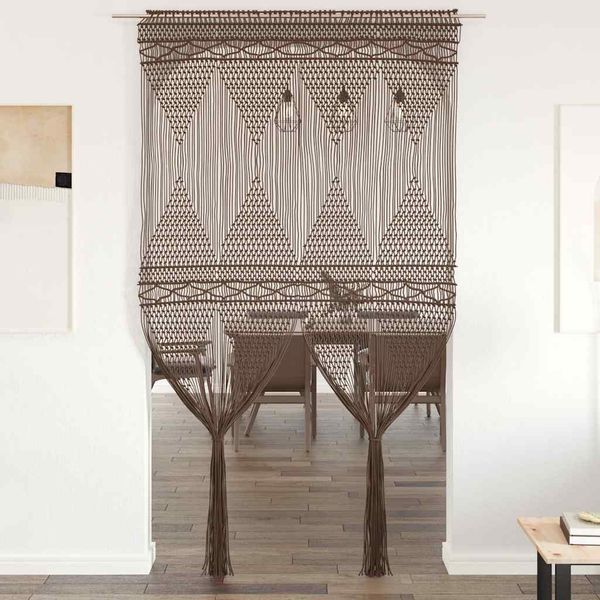 vidaXL Záclona macrame sivo-hnedá 140x240 cm bavlna