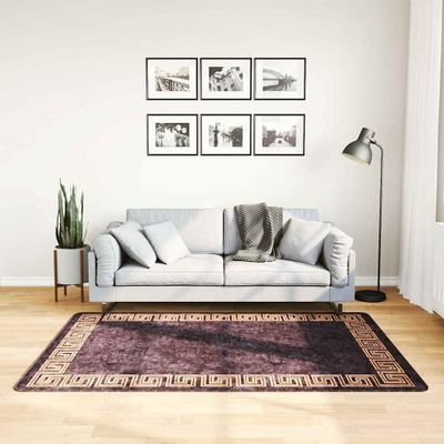 vidaXL Prateľný koberec 120x180 cm čierno-zlatý