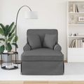 vidaXL Pufa s sukňou 3 ks Tmavo šedá látka 91 x 157 x 91 cm