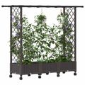 vidaXL Vyvýšený záhon s mriežkou a strechou Hnedá 164 x 40 x 127 cm PP