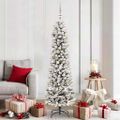 vidaXL Umelý vianočný stromček Biela 180 cm PVC, kov a plast