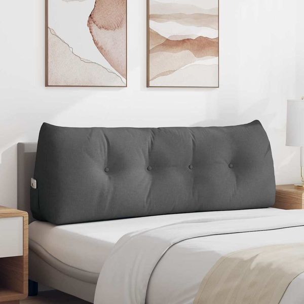 vidaXL Poduška na chrbát Tmavo šedá 140 x 24 x 50 cm látka