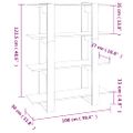 vidaXL Knižnica/deliaca stena tmavý dub 100x30x123,5 cm