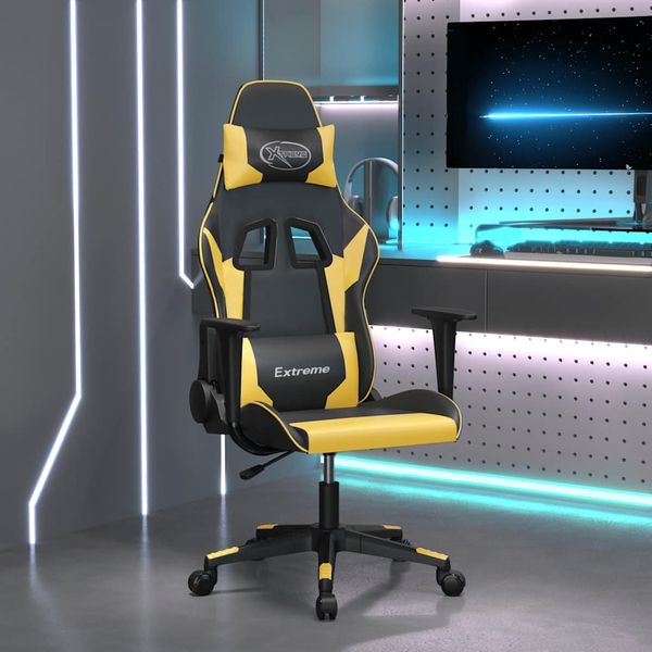 vidaXL Herná stolička čierna a zlatá umelá koža