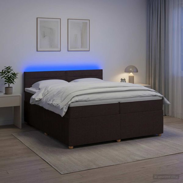 vidaXL Posteľ boxspring s matracom Tmavohnedá 200 x 200 cm Látka