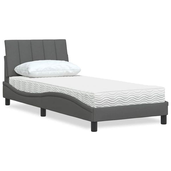 vidaXL Posteľ s matracom Hanko tmavosivá 80x200 cm látka