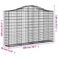 vidaXL Oblúkové gabiónové koše 25 ks 200x30x120/140cm pozinkov. železo