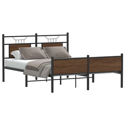 vidaXL Posteľný rám bez matraca hnedý dub 140x200 cm kompozitné drevo