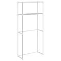 vidaXL Polica na práčku s úložiskom Biela 70 x 27 x 136 cm Hliník