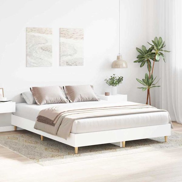vidaXL Rám postele 2 pcs Biela 152 x 203 cm Kompozitné drevo