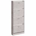 vidaXL Botník betónovo sivý 59x17x150 cm spracované drevo