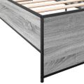 vidaXL Posteľný rám sivý sonoma 90x200 cm kompozitné drevo a kov