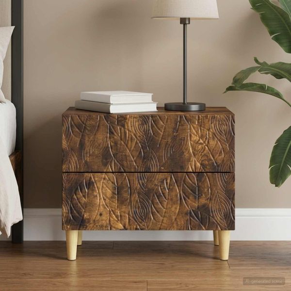 vidaXL Nočný stolík Dymový dub 62 x 34,5 x 48 cm Kompozitné drevo