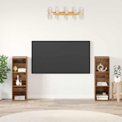 vidaXL Zostava TV skriniek Nástenný 2 pcs Staré drevo 107 x 35 x 37 cm